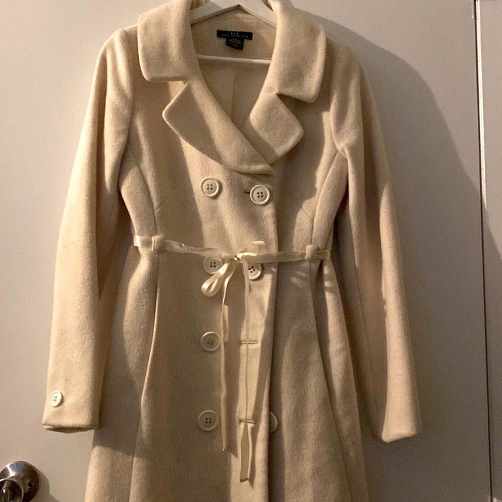White Cream Pea Coat✨